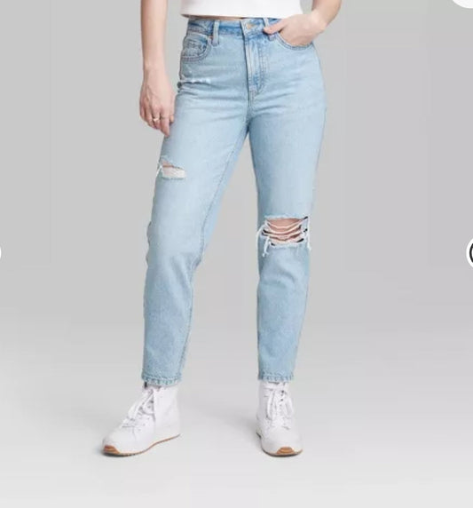 #142 NWT Wild Fable Sz 4 Super High Rise Curvy Tapered Jeans