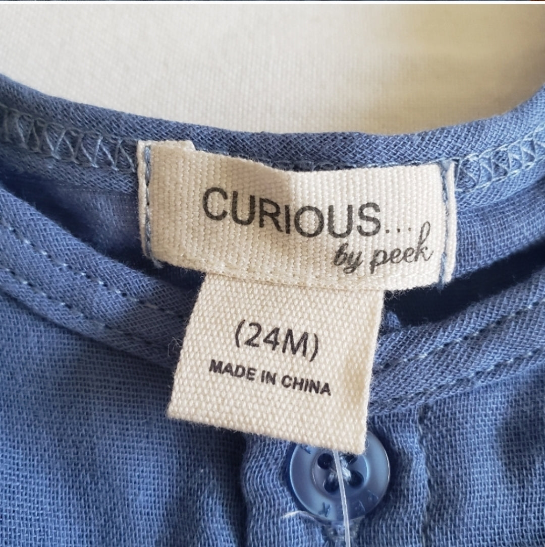 REDUCED!! #104 NWT Curious by Peek 24 Mth Blue Tank Romper Pantsuit