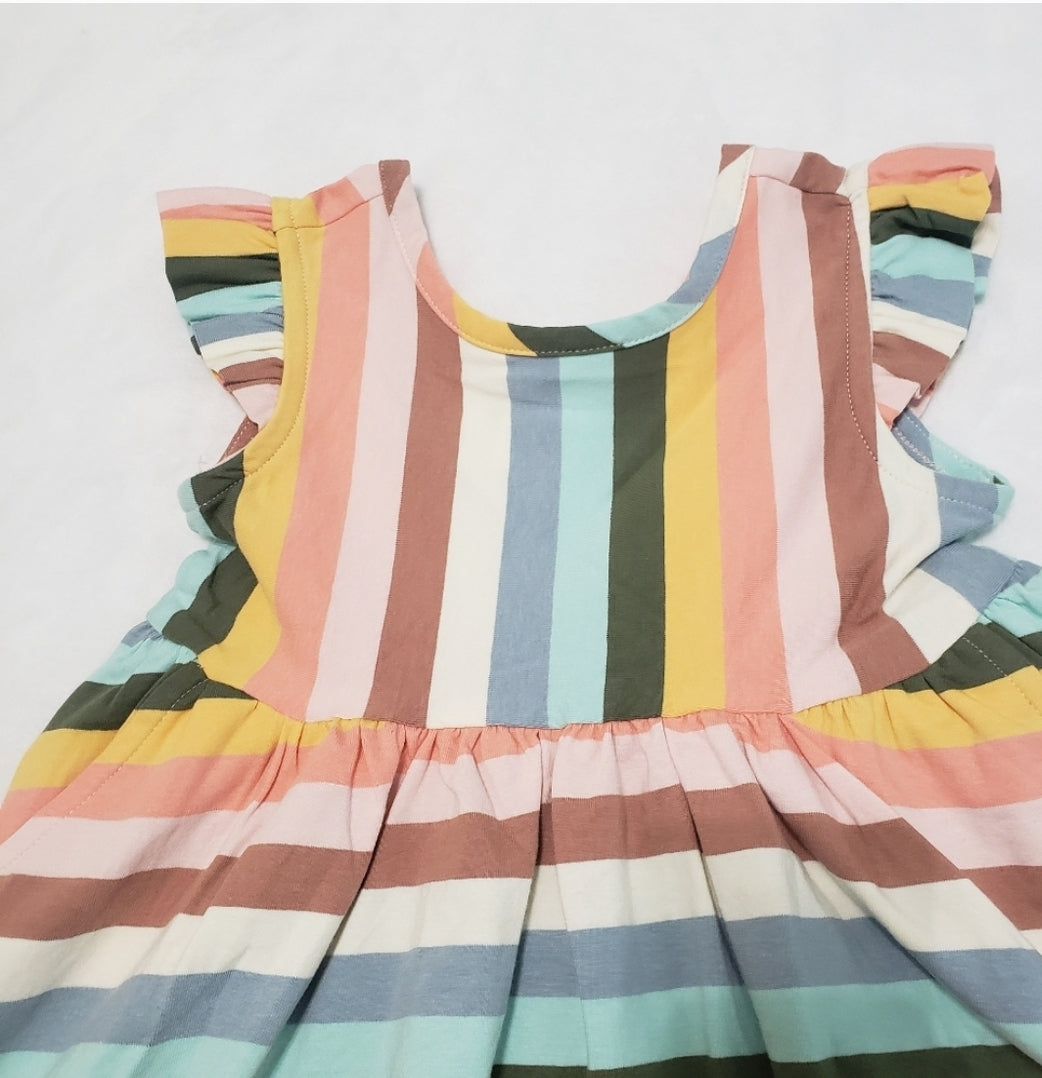 #104 NWOT Hanna Andersson 2T Striped Swing Dress