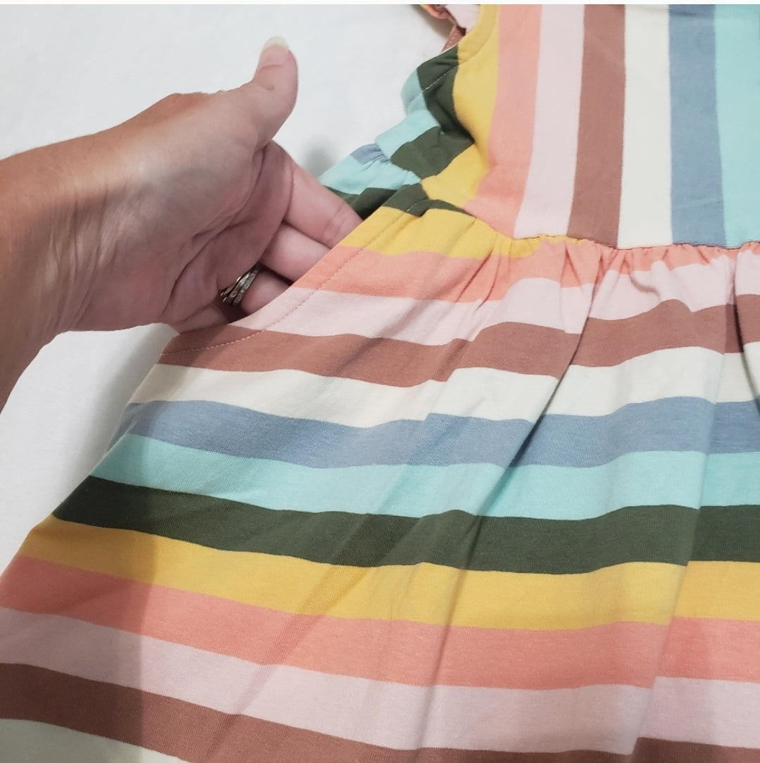 #104 NWOT Hanna Andersson 2T Striped Swing Dress