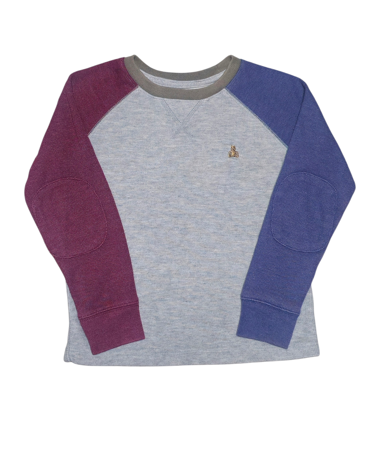 #89 Boys 5T Gap | Waffleknit shirt - grey/maroon/navy EUC