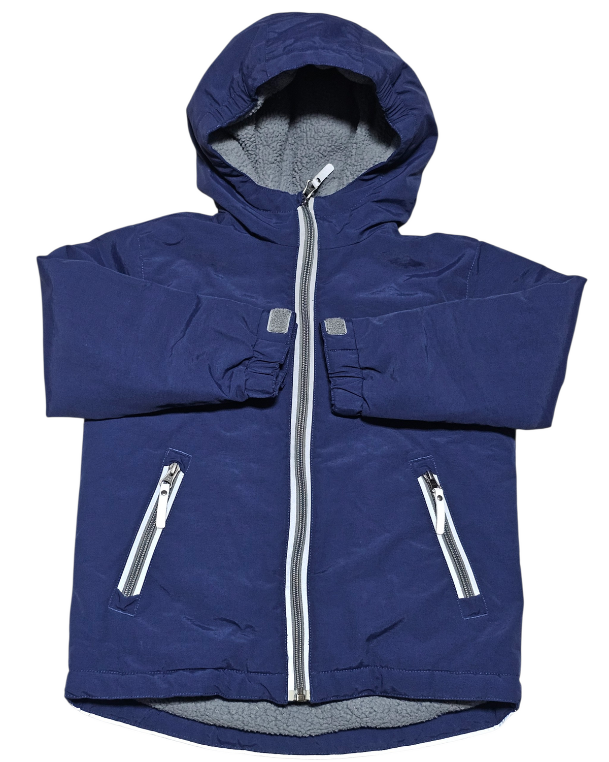 #89 Boys 5 (110) Hanna Andersson | Sherpa lined hooded coat - navy blue, EUC