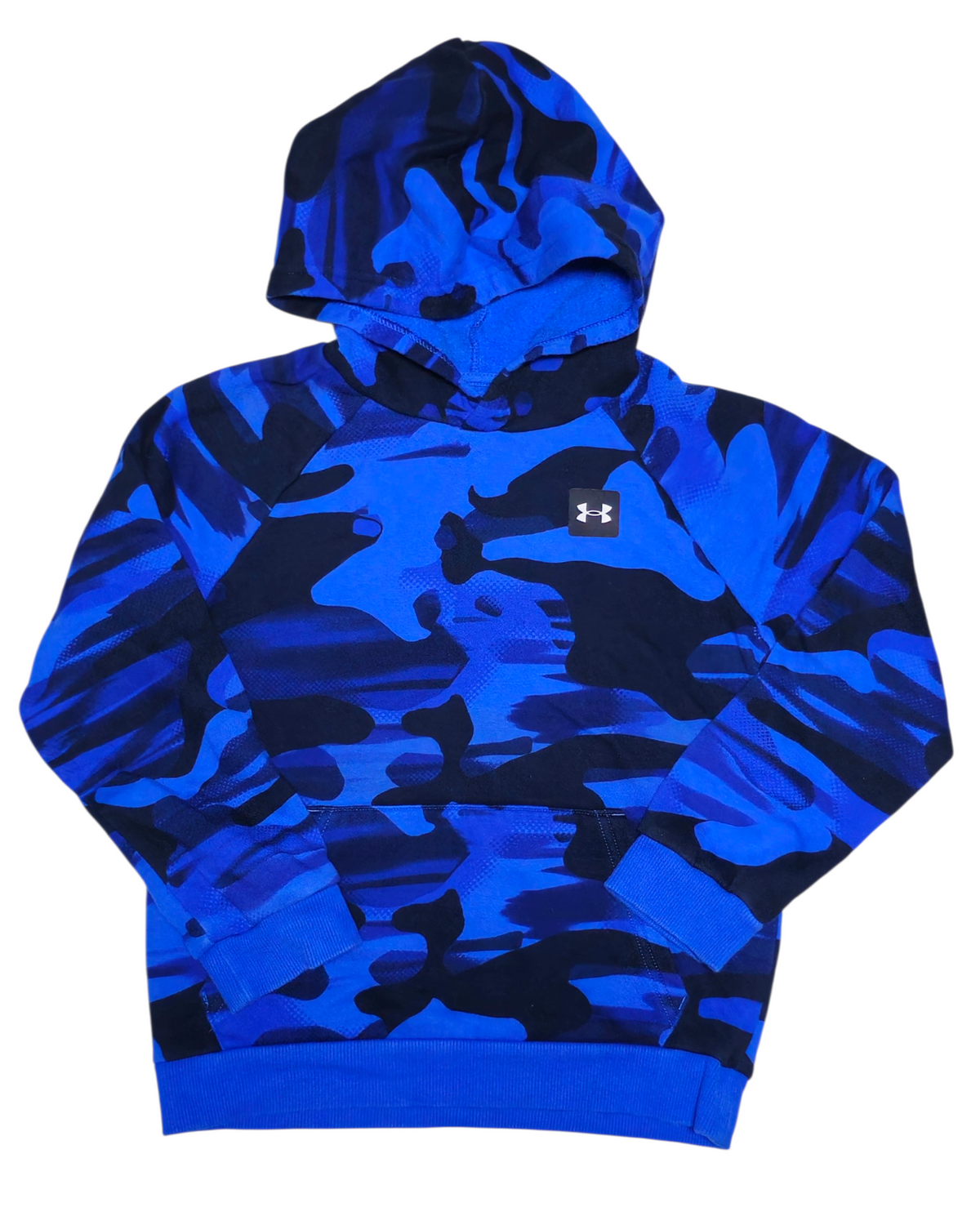 #89 Boys YSM Under Armour | Rival Fleece Printed hoodie - blue camo EUC