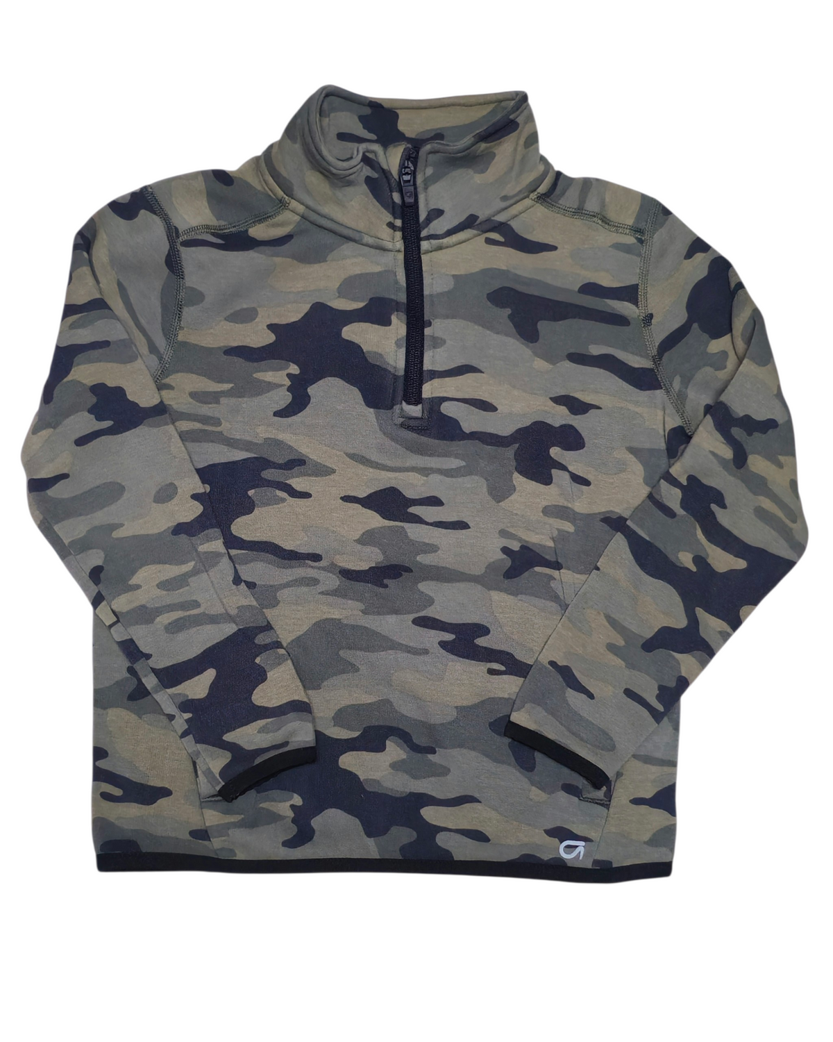 #89 Boys 6-7 Gap | Gapfit Performance 1/4 zip pullover - camo EUC