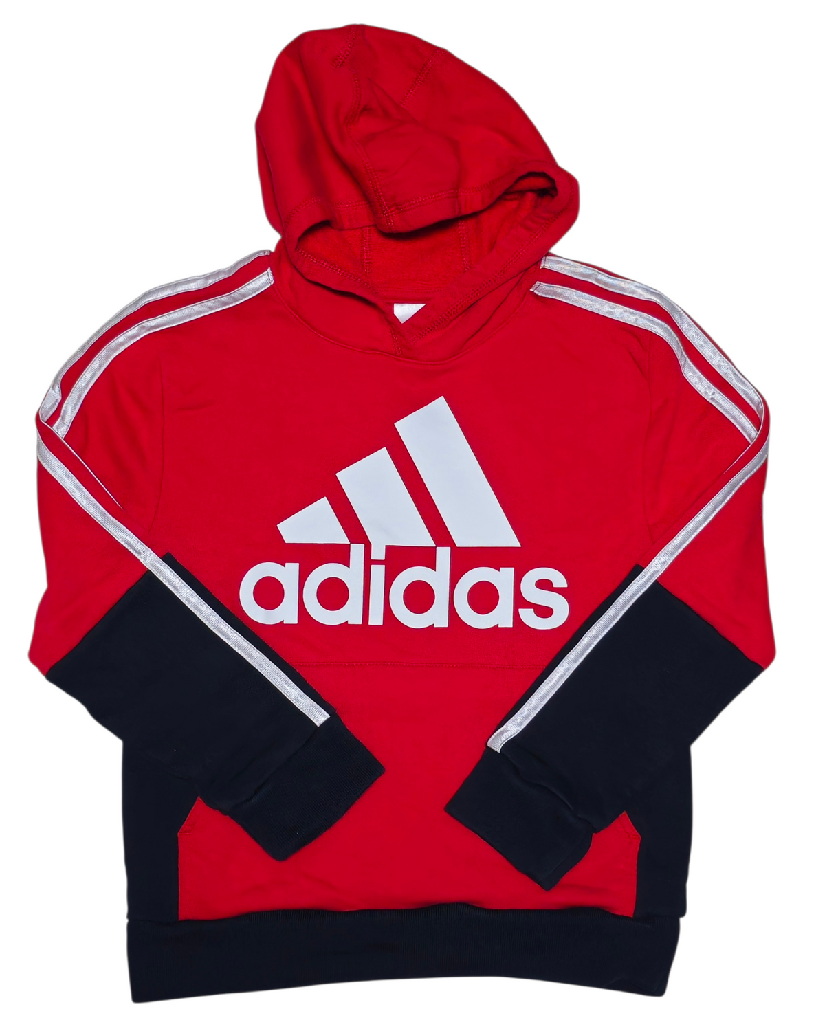 #89 Boys 8 (S) Adidas | logo hoodie - red/white/black EUC