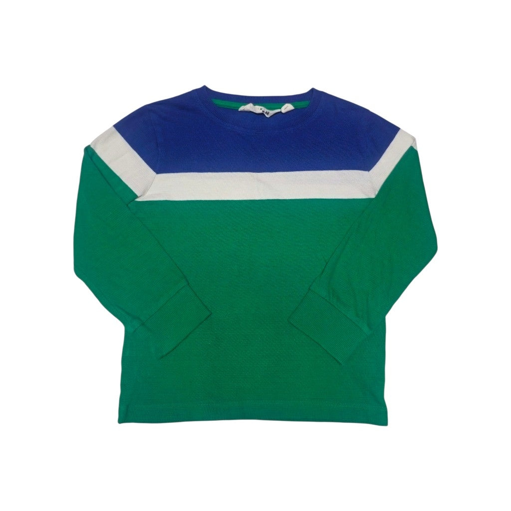#89 Boys 4-5Y Boden | Waffleknit shirt - green & navy EUC