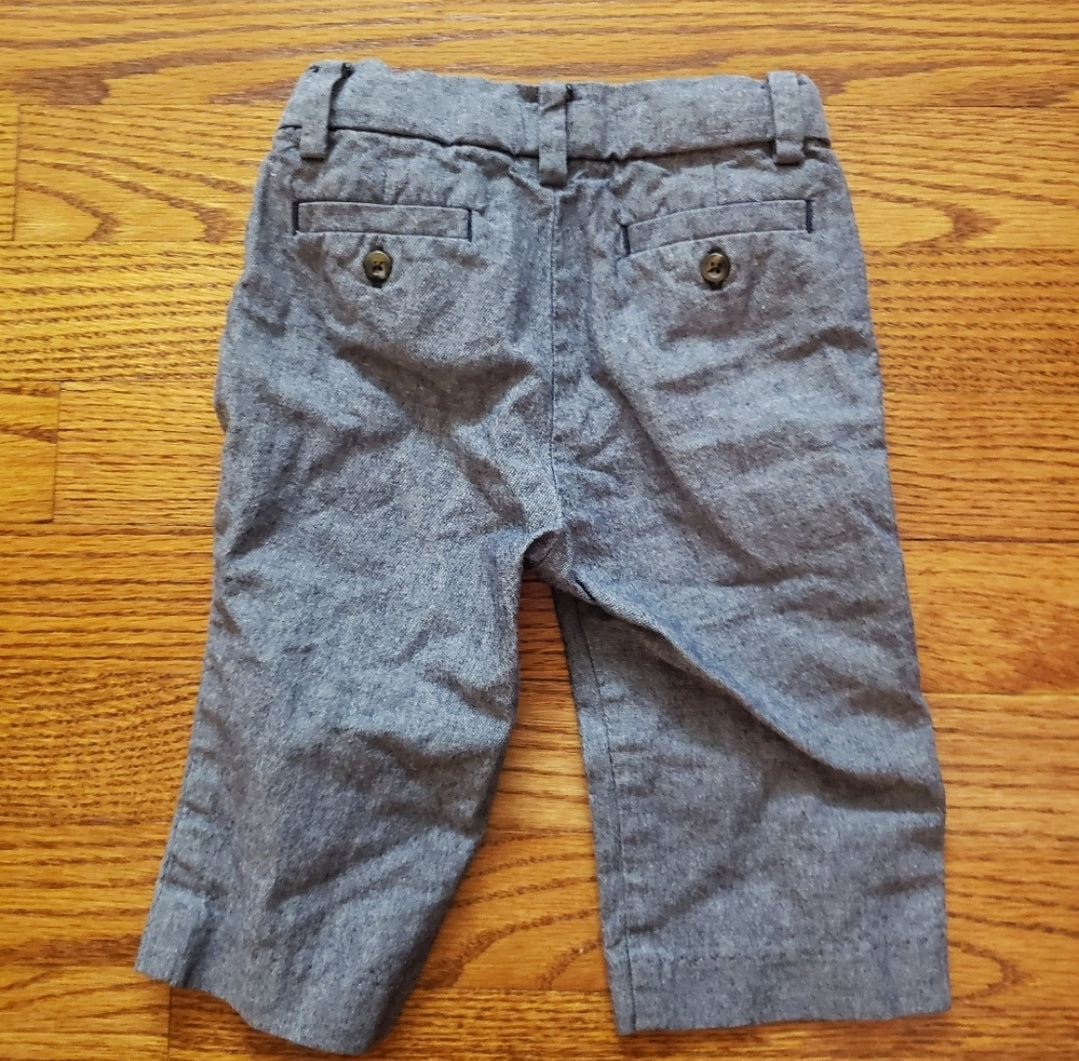 #142 Janie and Jack 6-12 Mth Chambray Style Dress Pants