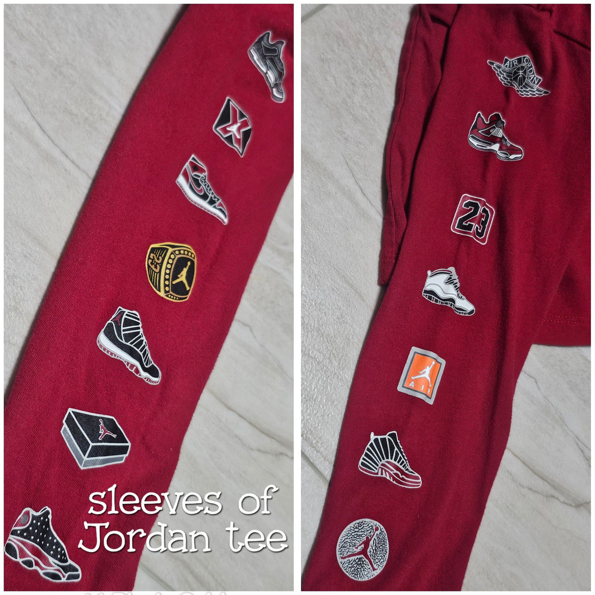 #89 Boys 6-7Y Jordan | Air Jordan Pinned Up long sleeve shirt - red EUC
