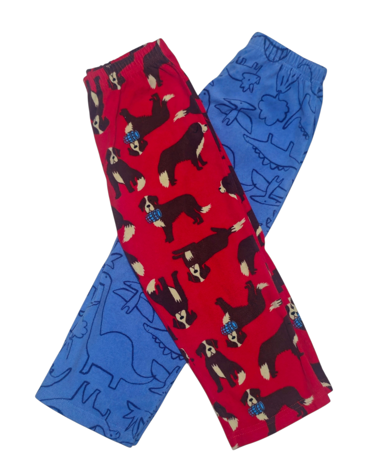 #89 Boys 5T Carters | *BUNDLE* Flannel PJ pants (2 pair) - red dog & blue dino VGUC