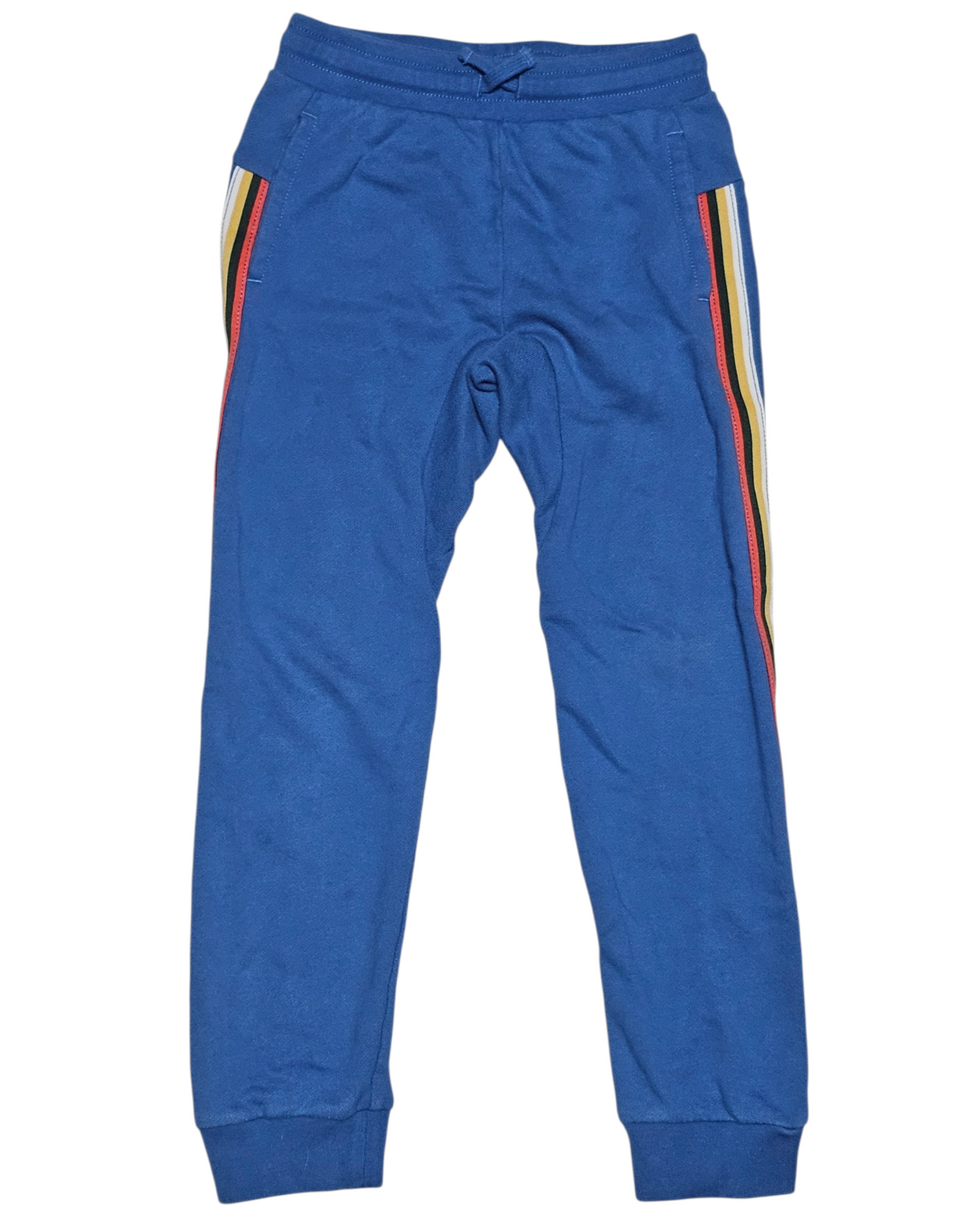 #89 Boys 8 Tea Collection | Stripe-Out French Terry Joggers - Cadet Blue EUC