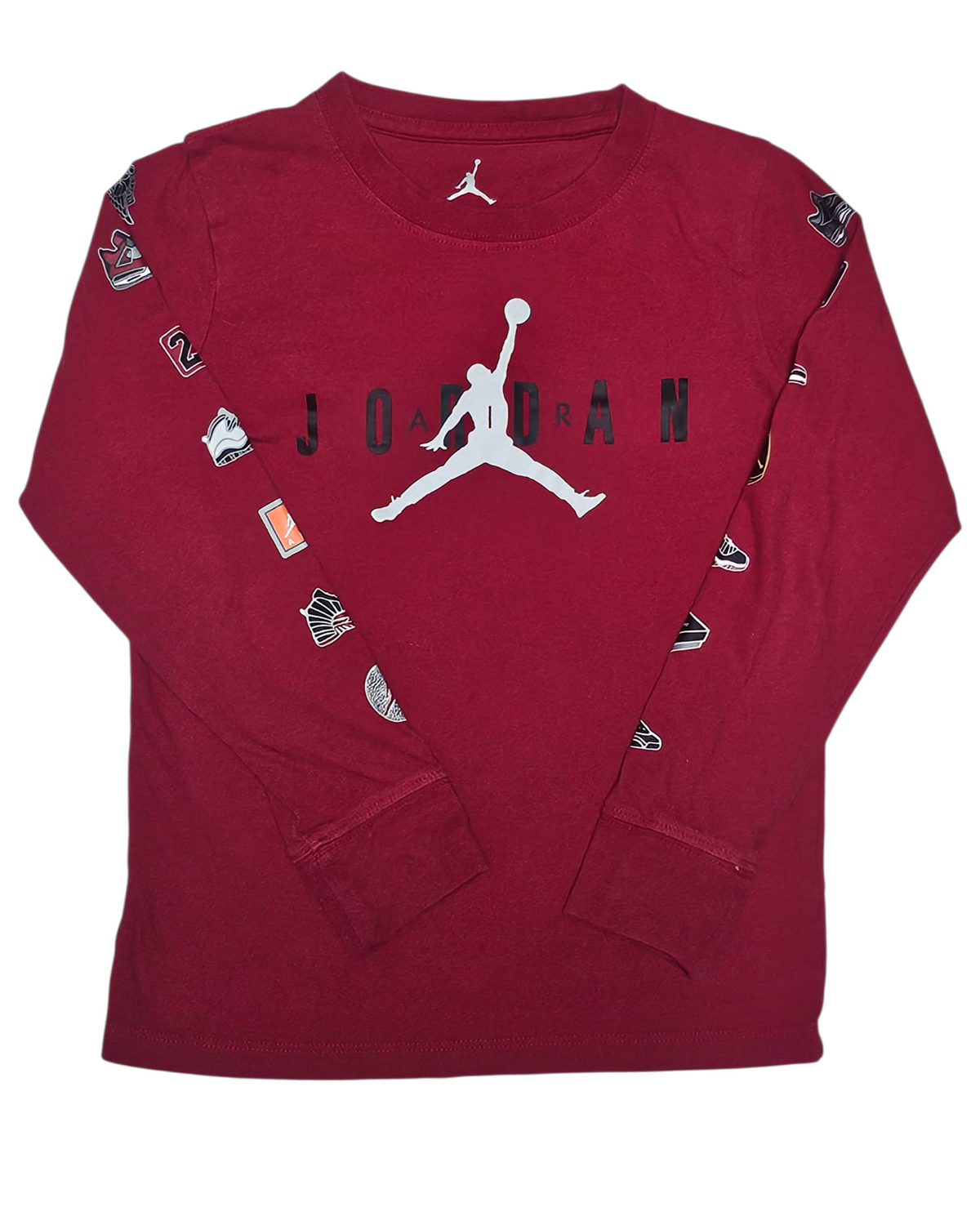 #89 Boys 6-7Y Jordan | Air Jordan Pinned Up long sleeve shirt - red EUC