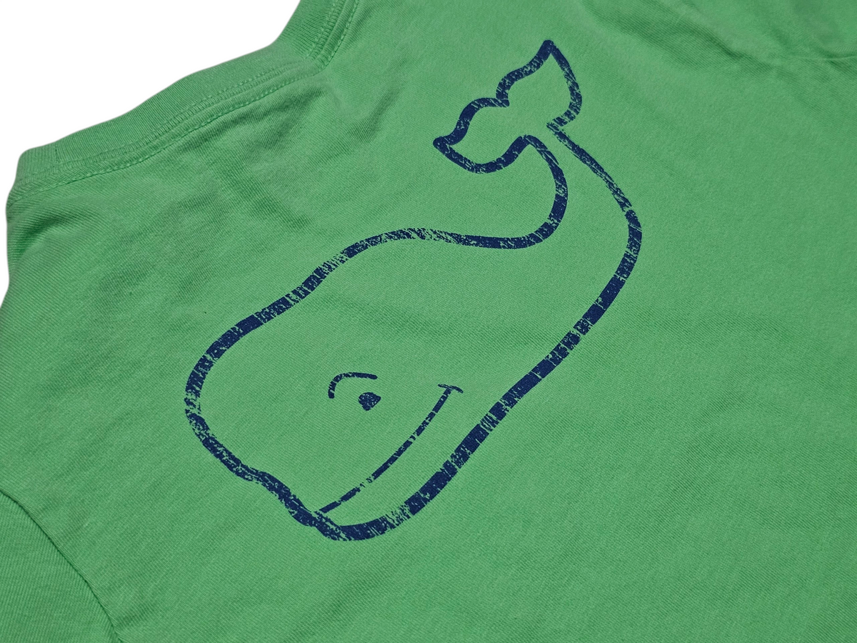 #89 Boys 7 Vineyard Vines |  Vintage Whale long sleeve shirt - green EUC