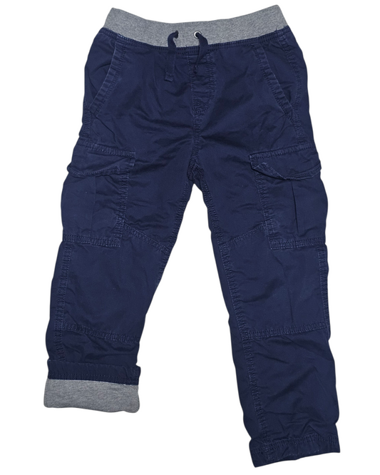 MARKDOWN MONDAY! #89 Boys 6-7 (120) Hanna Andersson | Double Knee jersey lined relaxed cargo pants - Nautical EUC