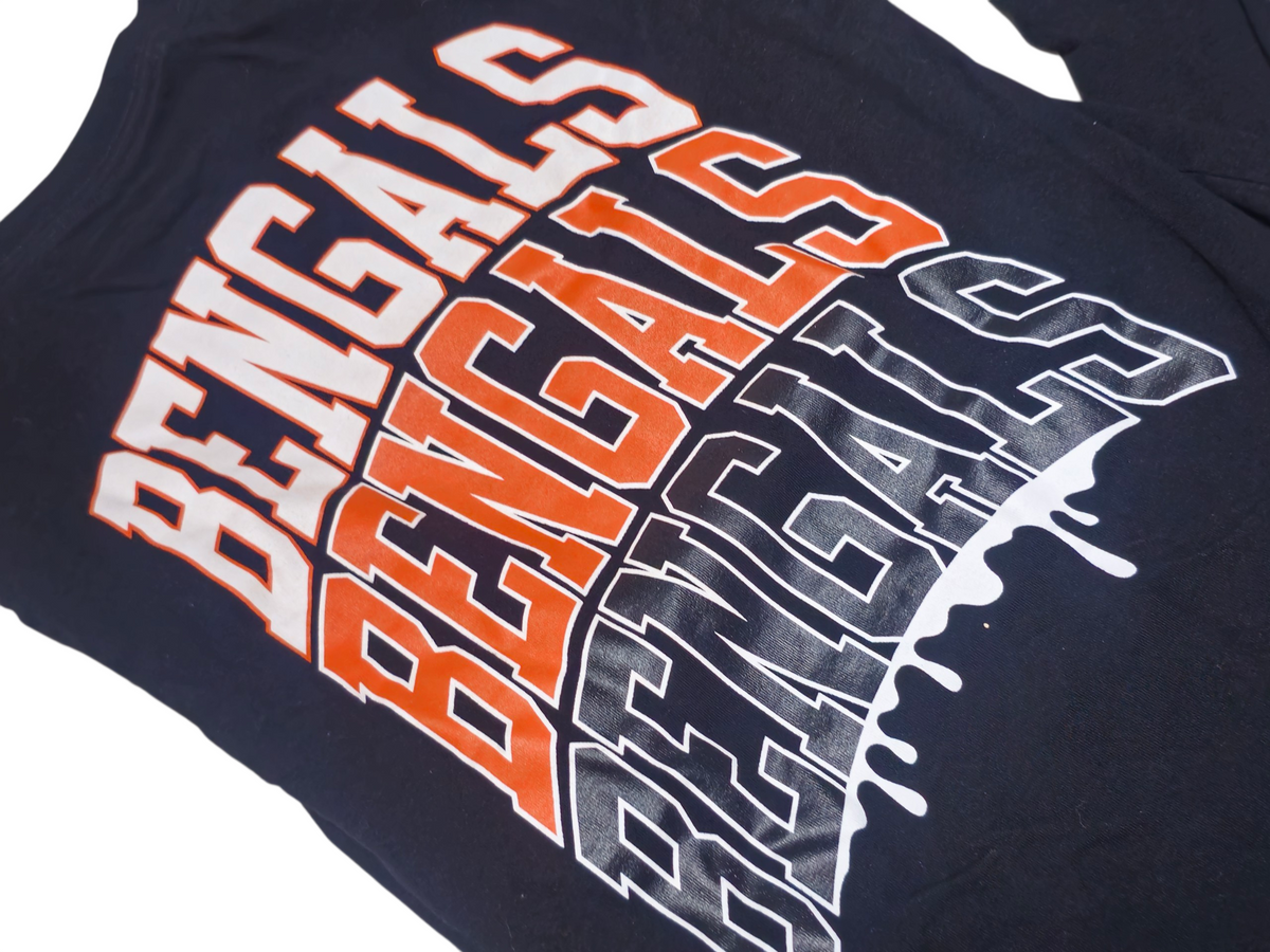 #89 Boys 10-12 (M) NFL | Bengals long sleeve shirt - Black with tiger logo EUC