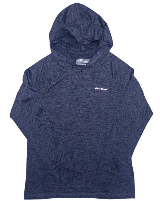 #89 Boys 7/8 (Small) Eddie Bauer | Performance hooded long sleeve shirt - Heatherd grey NWOT