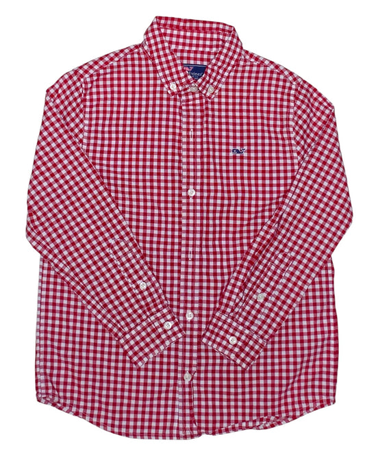MARKDOWN MONDAY! #89 Boys 7 Vineyard Vines | Whale button-down shirt - red & white checkered EUC