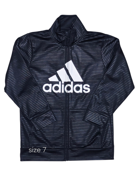 MARKDOWN MONDAY! #89 Boys 7 Adidas | Full zip track jacket - black with center logo EUC