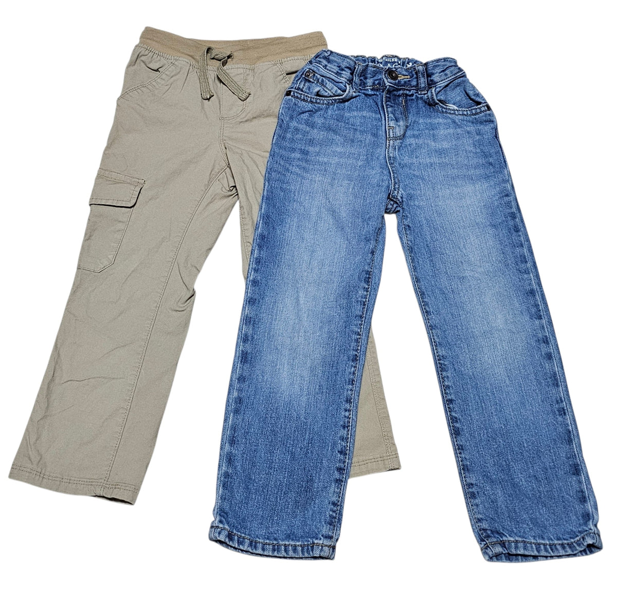 #89 Boys 4T Childen's Place & Old Navy | *Bundle* CP straight cut denim, ON wheat pull on pants - VGUC