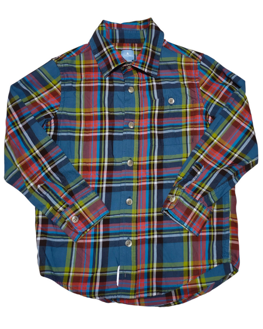 #89 Boys 5 Gap | Plaid buttondown shirt - fall colors EUC