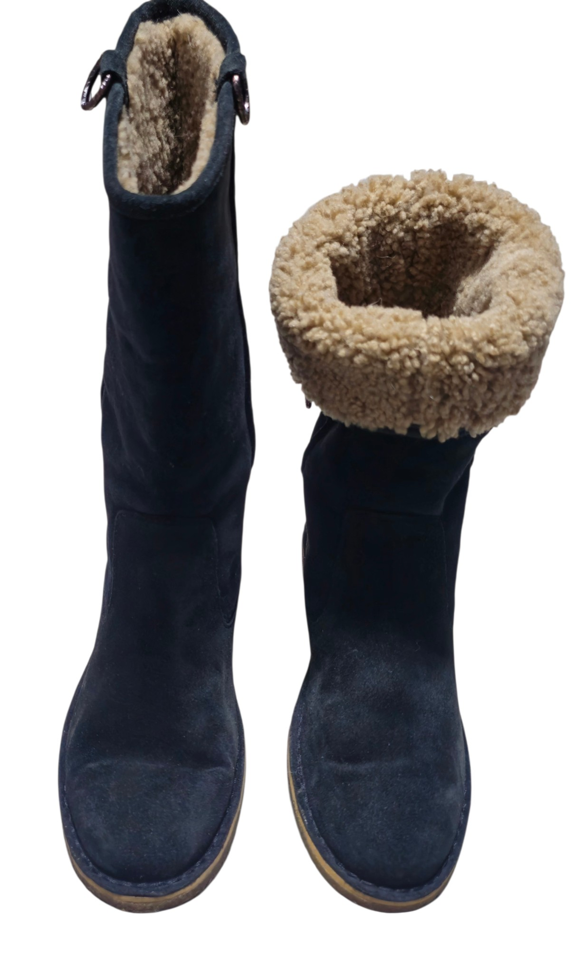 #89 Women 9 UGG / Daphne suede leather shearing lined boot - black EUC