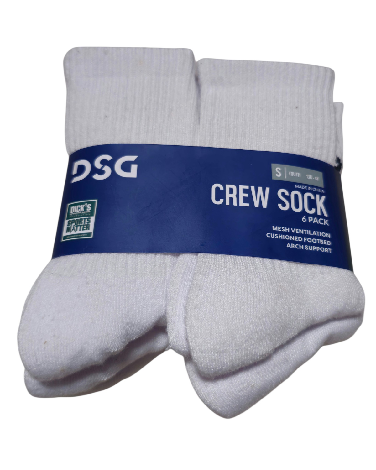 #89 Boys YS DSG | Crew socks - white NWT