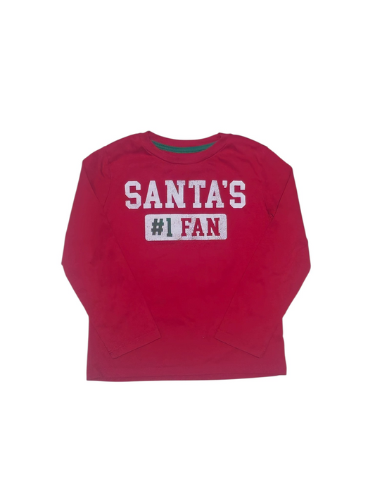 #89 Kids 5T NBN / Santa long sleeve shirt - red EUC
