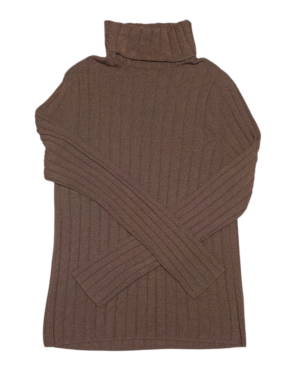 #89 Women XL NYC | Wide-ribbed turtleneck - mocha brown EUC