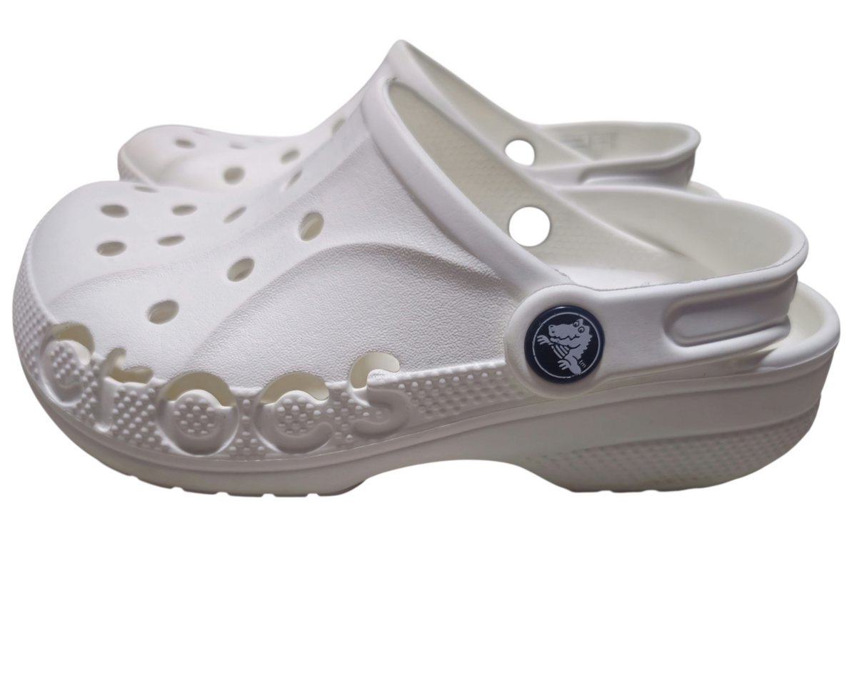 #89 Kids J1 Crocs | Baya Clog - white EUC