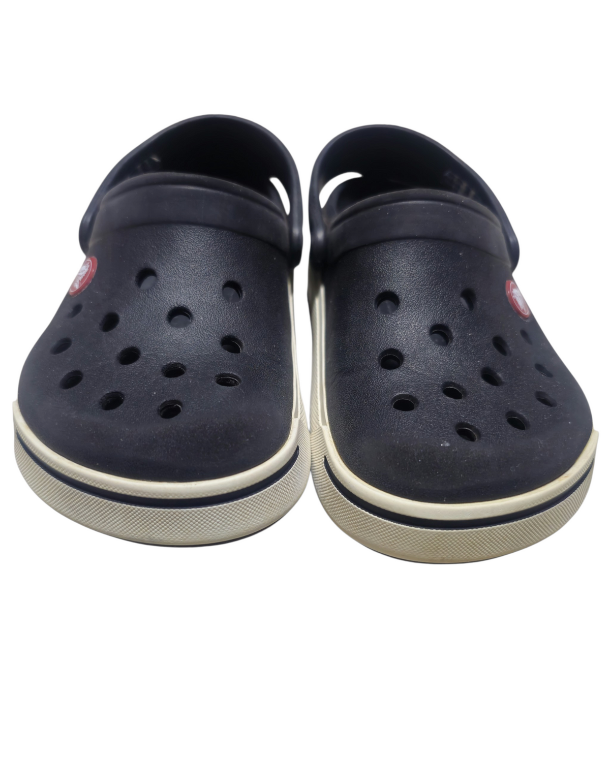 #89 Kids 1J Crocs | Crocband Clog - black/white VGUC