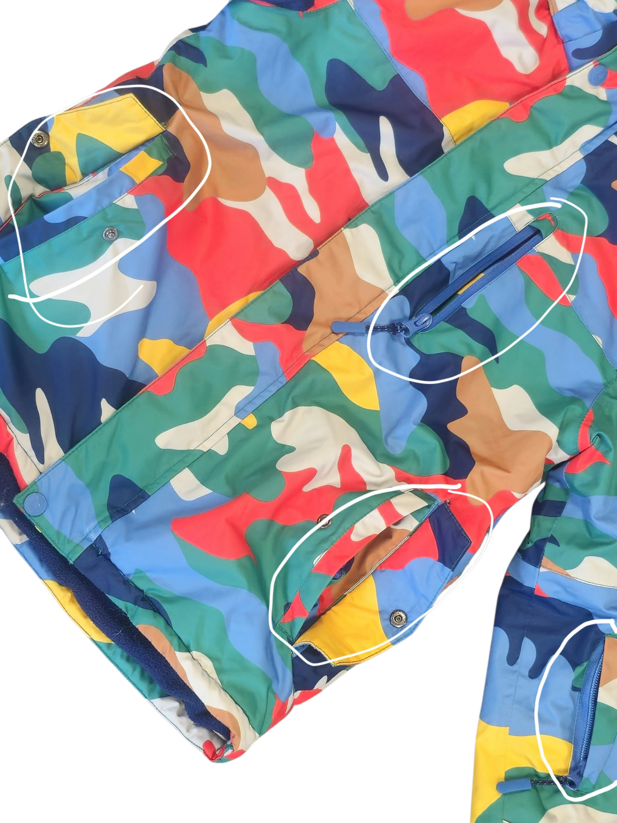 #89 Boys/Girls 7-8Y Boden | All Weather waterproof hooded coat - multi-color camo EUC