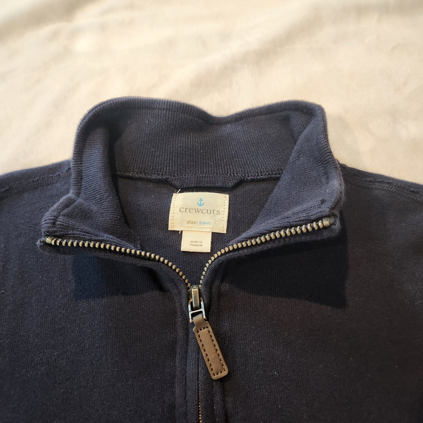 #142 Crewcuts 6/7 Half Zip Navy Pullover
