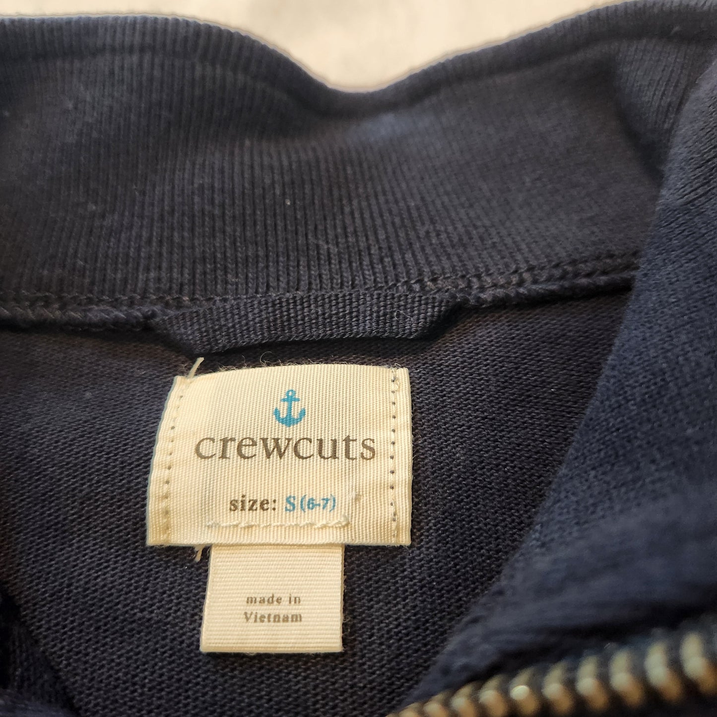 #142 Crewcuts 6/7 Half Zip Navy Pullover