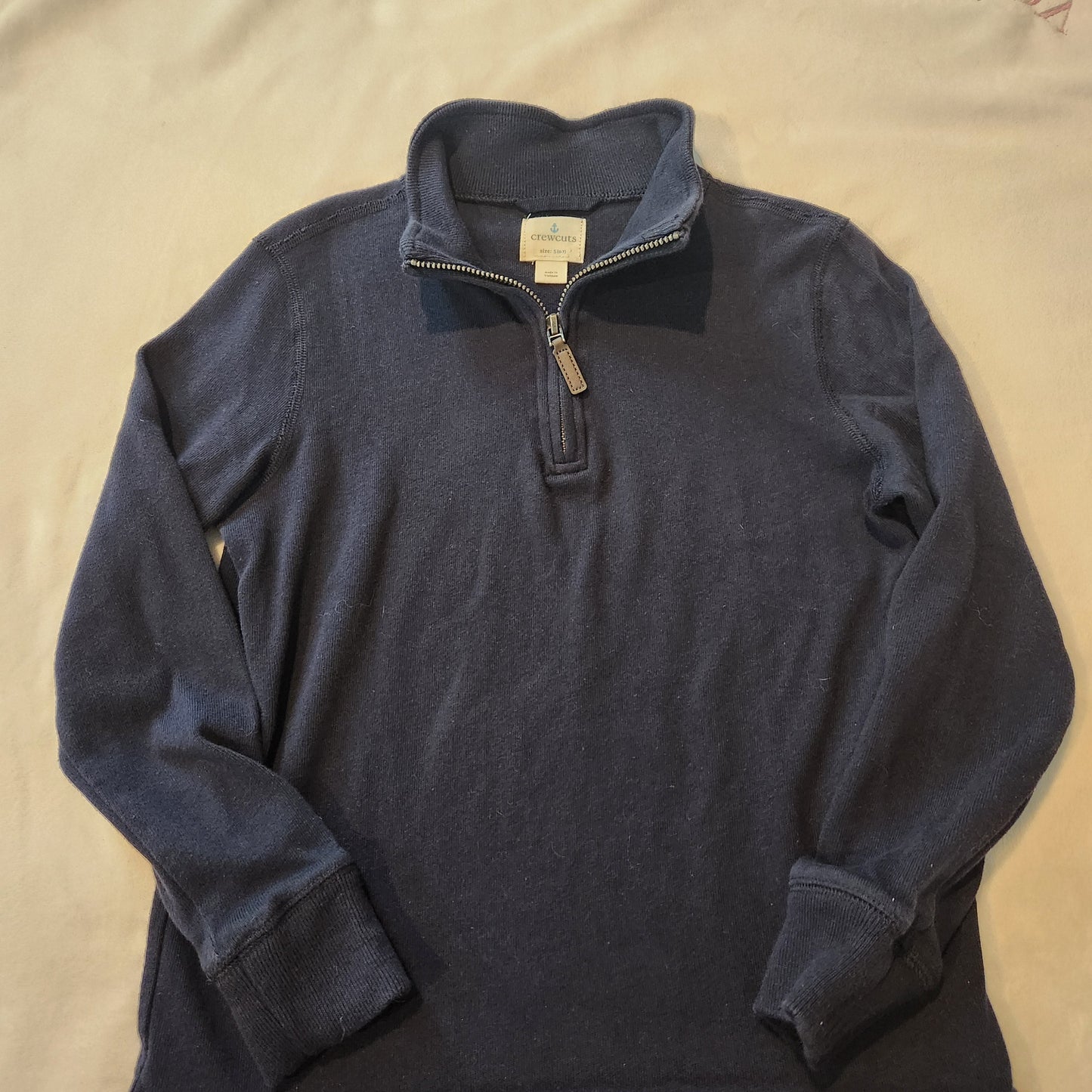 #142 Crewcuts 6/7 Half Zip Navy Pullover