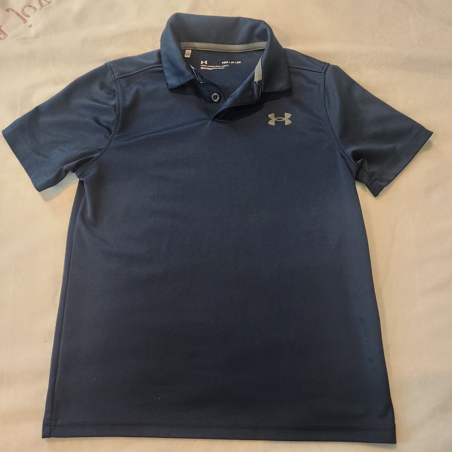 #142 Under Armour YS Youth Small Dry Fit Style Navy Polo Shirt