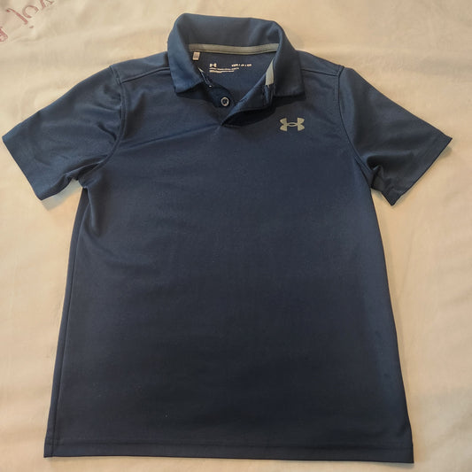 #142 Under Armour YS Youth Small Dry Fit Style Navy Polo Shirt
