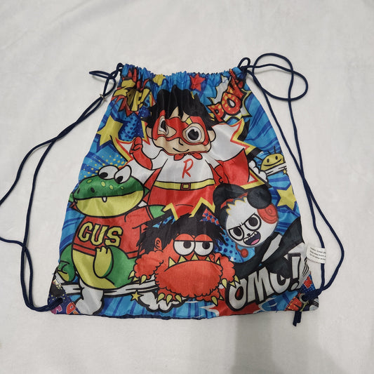 #142 Nickelodeon Ryan's World Pocket Watch Drawstring Backpack