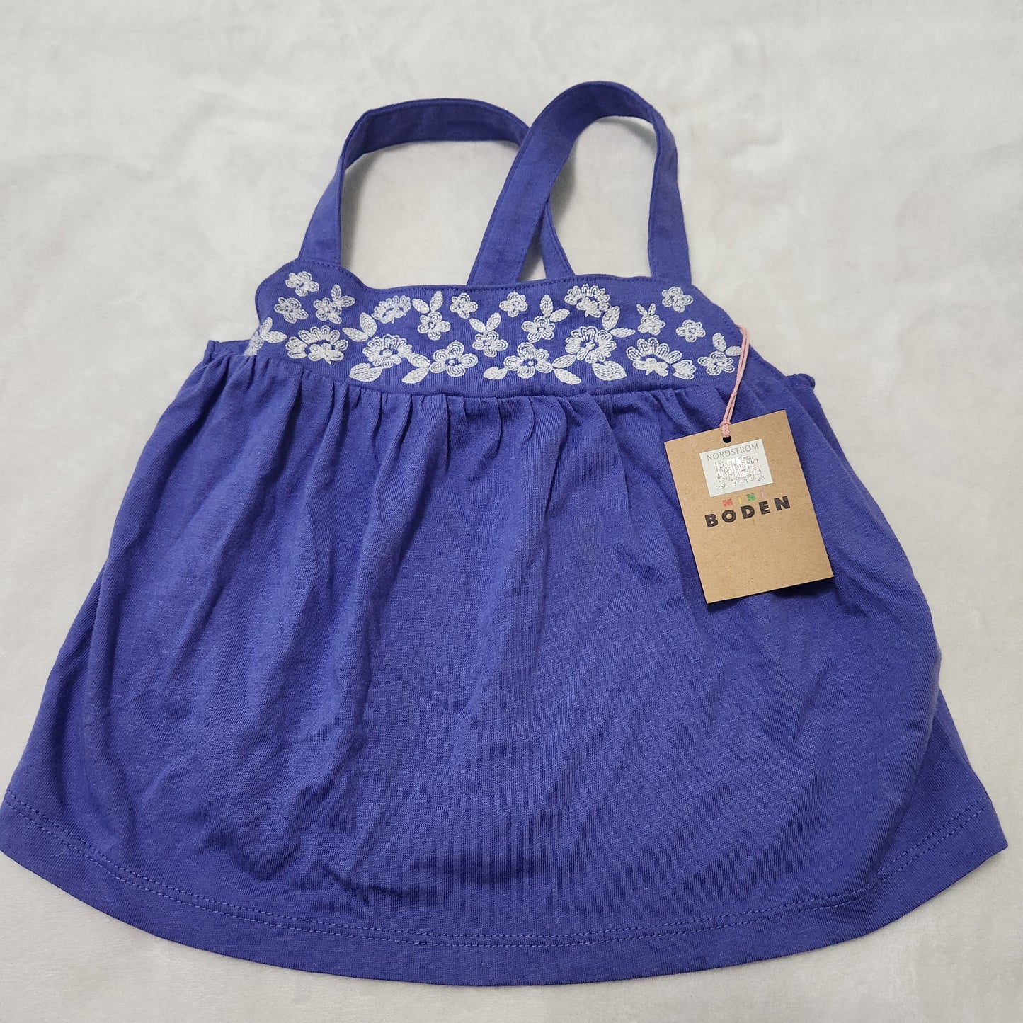 #104 NWT Mini Boden 3-4 Embroidered Flower Racerback Tank