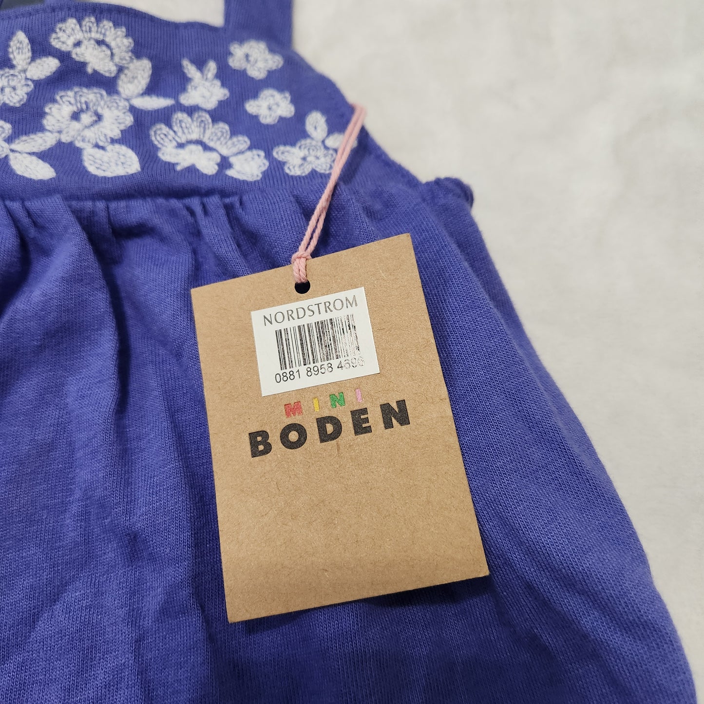 #104 NWT Mini Boden 3-4 Embroidered Flower Racerback Tank