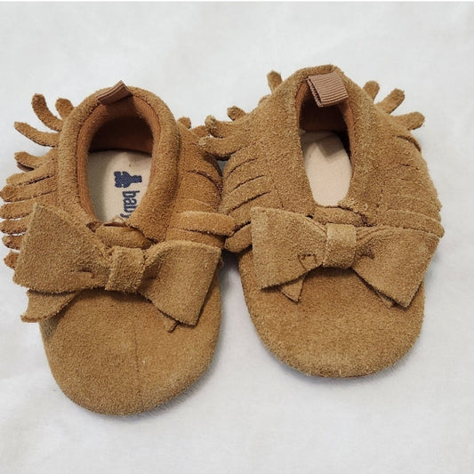 #142 Baby Gap 3-6 Months Fringe Suede Moccasins