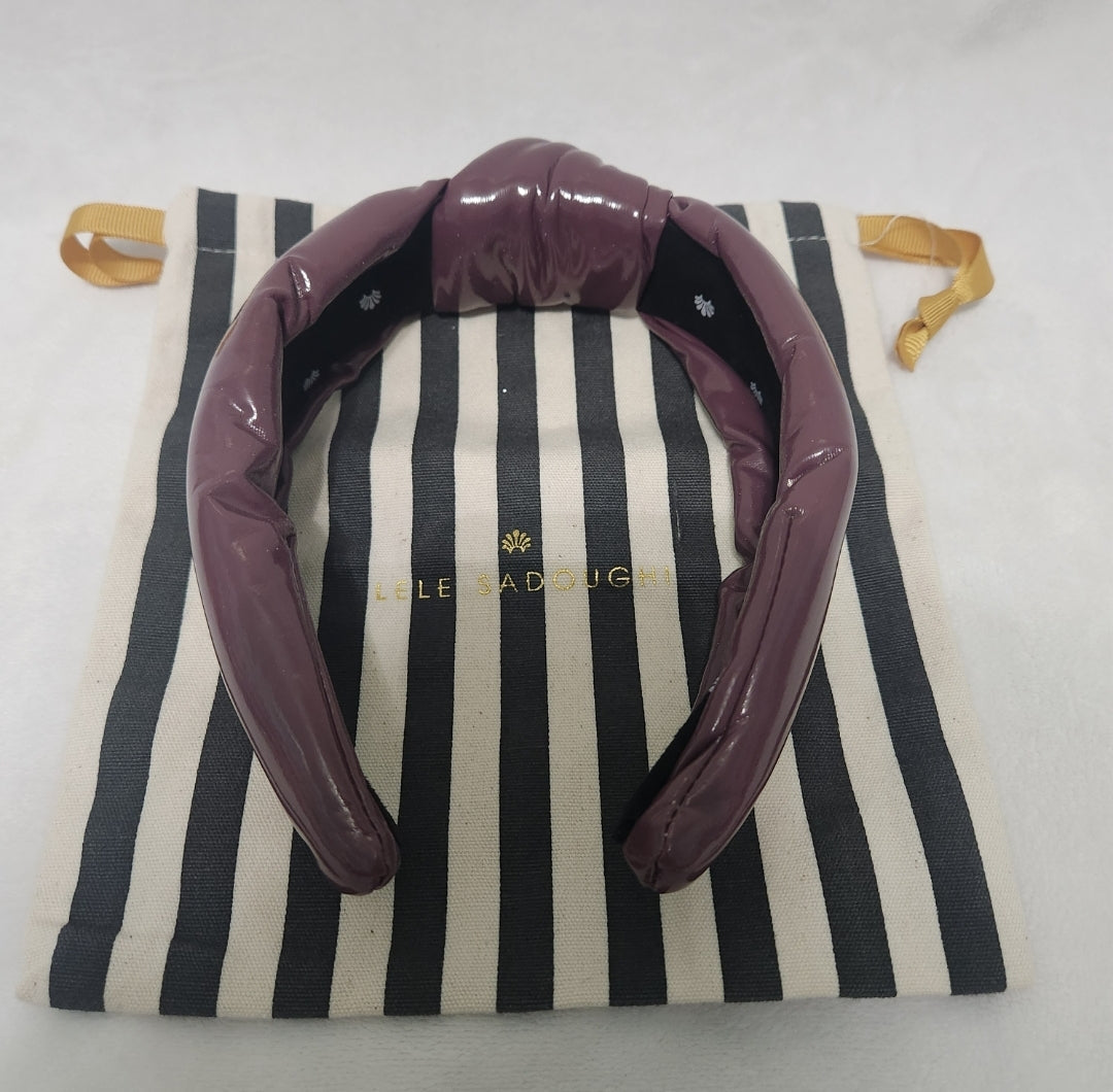 #142 Lele Sadoughi Faux Leather Knotted Headband