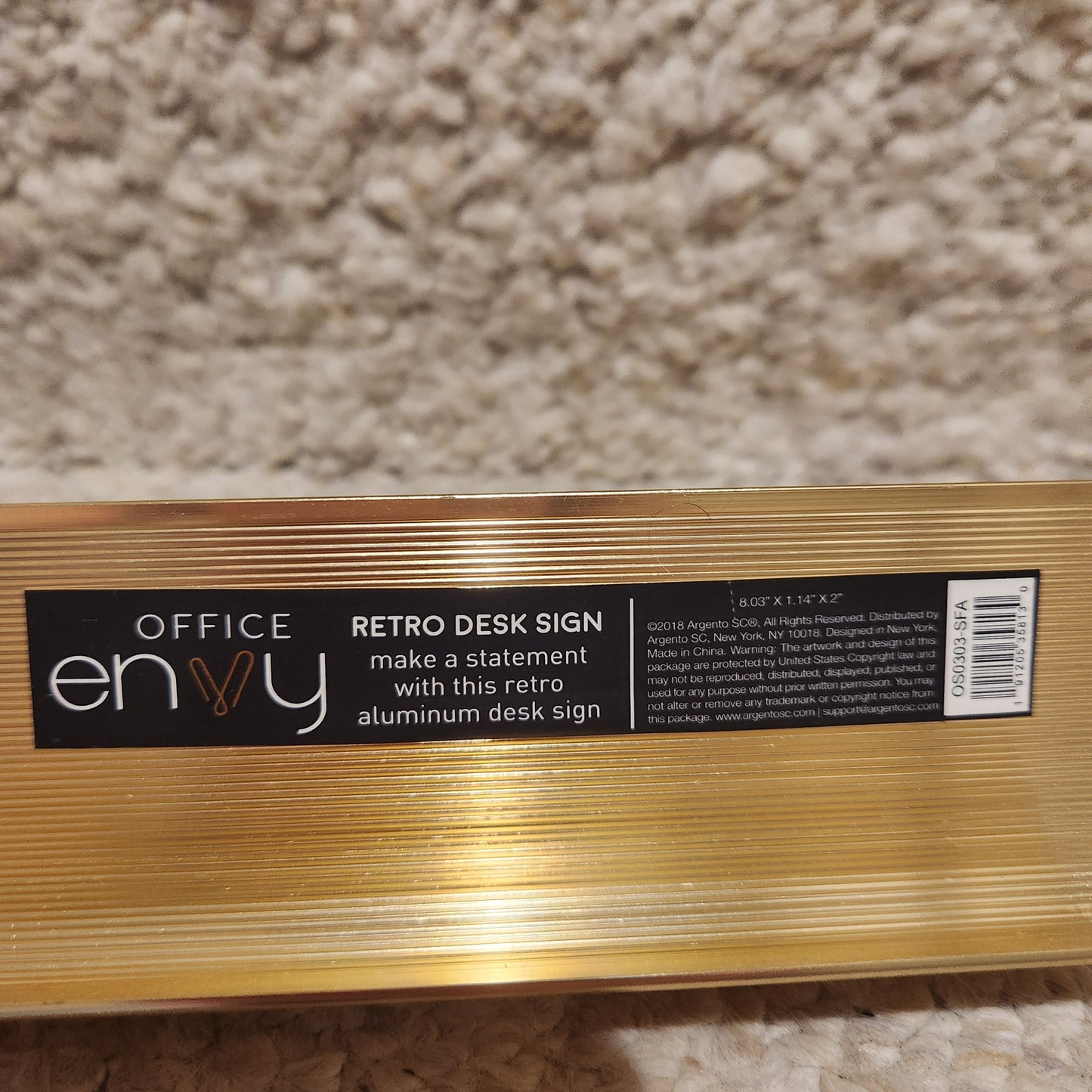 #142 Working Wine to Five Aluminum Retro Desk Sign