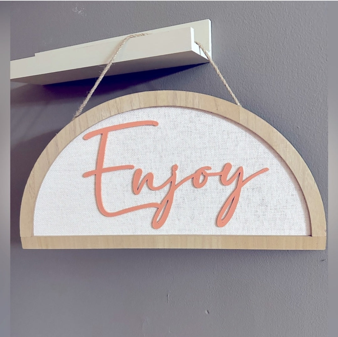 #142 NWT Ashland “ENJOY” Wooden Wall Art