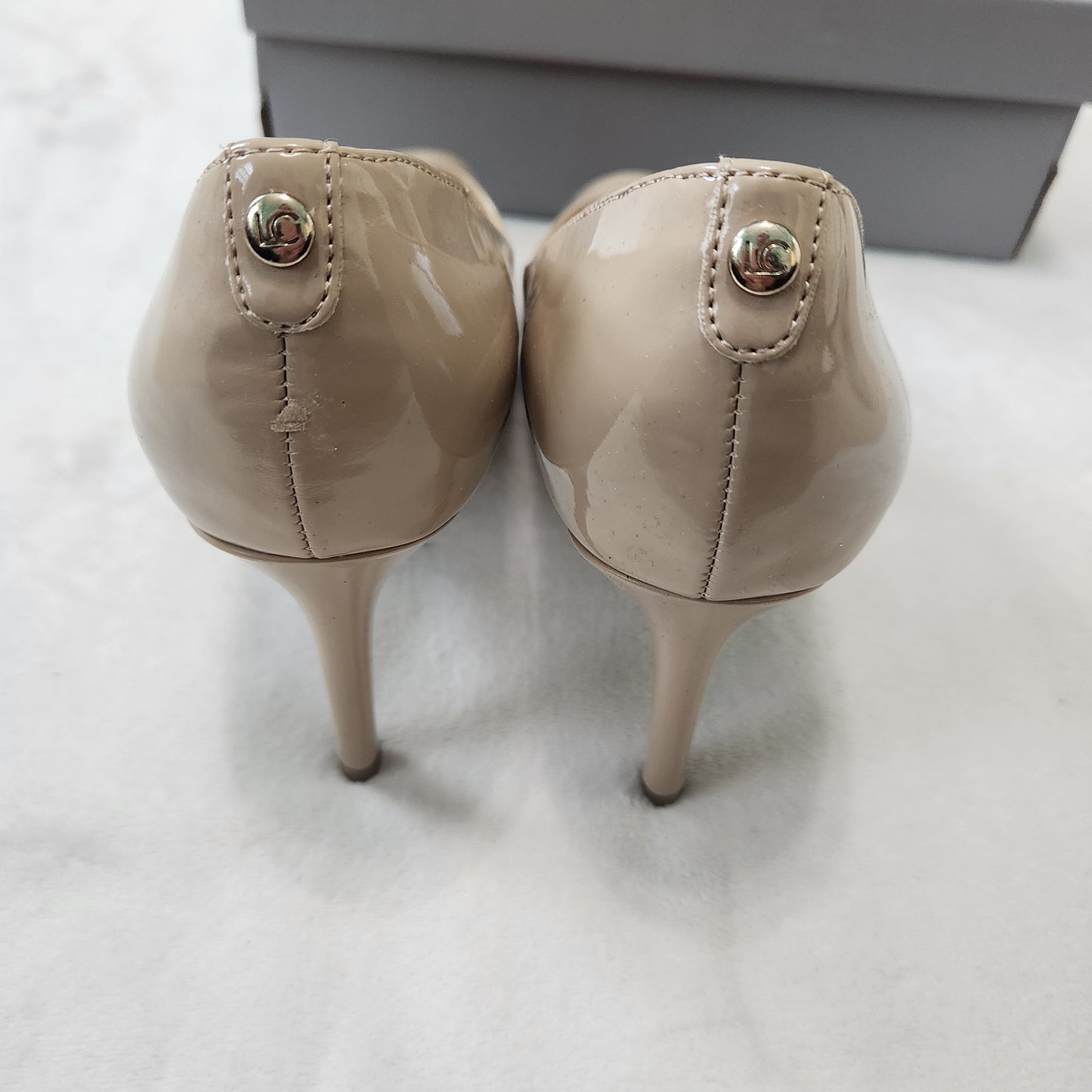 REDUCED!! #104 Liz Claiborne Ramona  Sz 8 Peep-Toe Nude Pumps High Heels