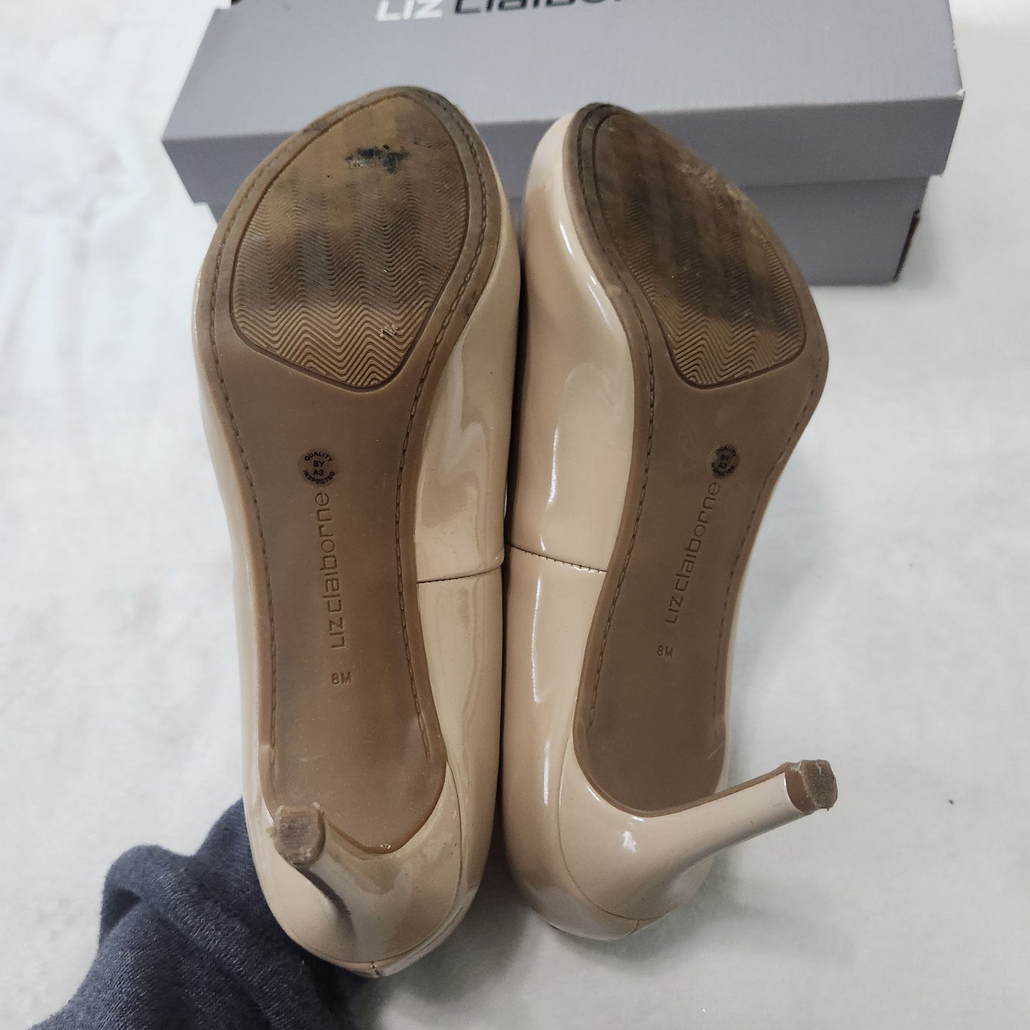REDUCED!! #104 Liz Claiborne Ramona  Sz 8 Peep-Toe Nude Pumps High Heels