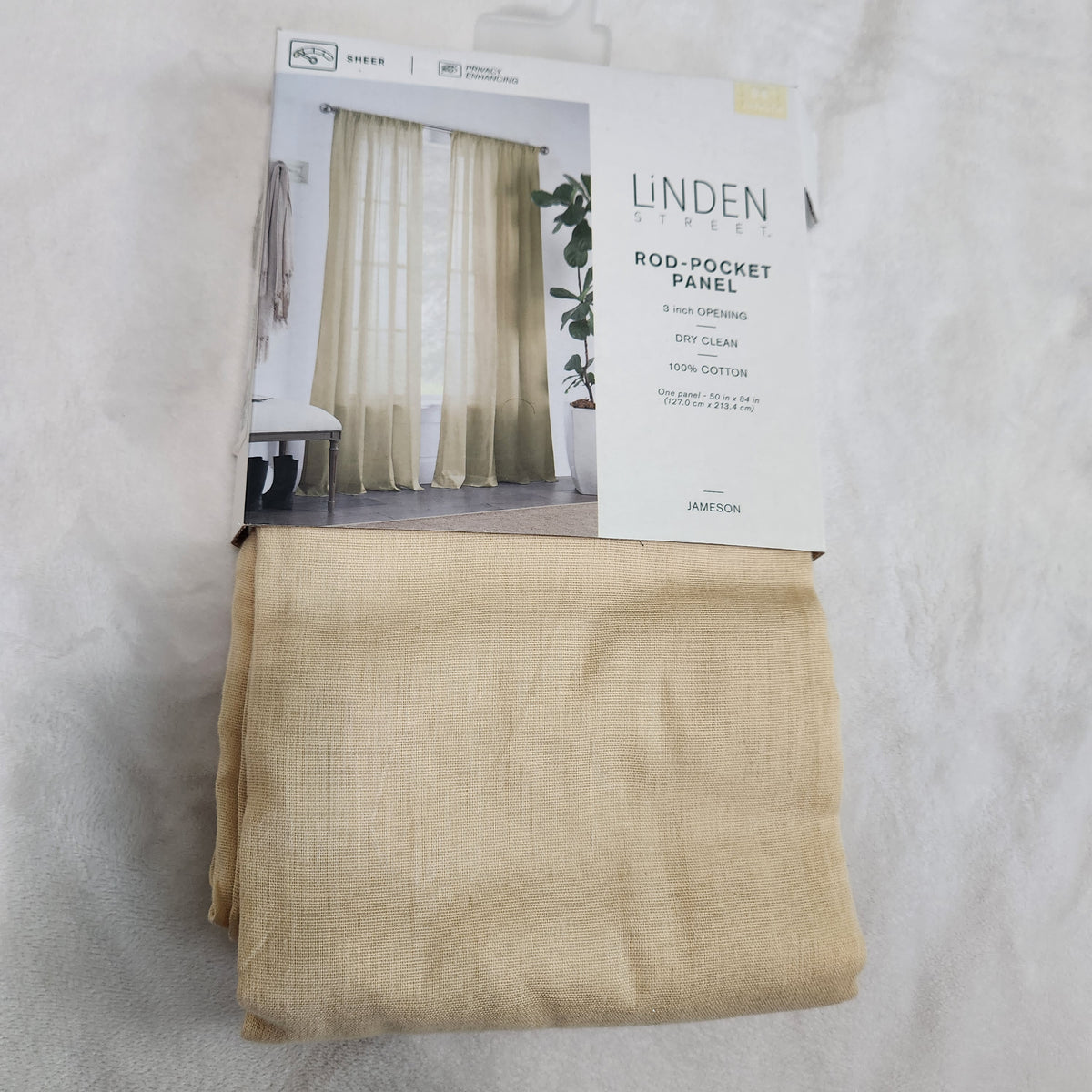 #167 NWT Linden Street Jameson Sheer Rod-Pocket Curtain Panel