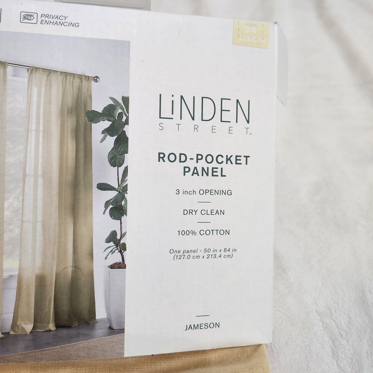 #167 NWT Linden Street Jameson Sheer Rod-Pocket Curtain Panel