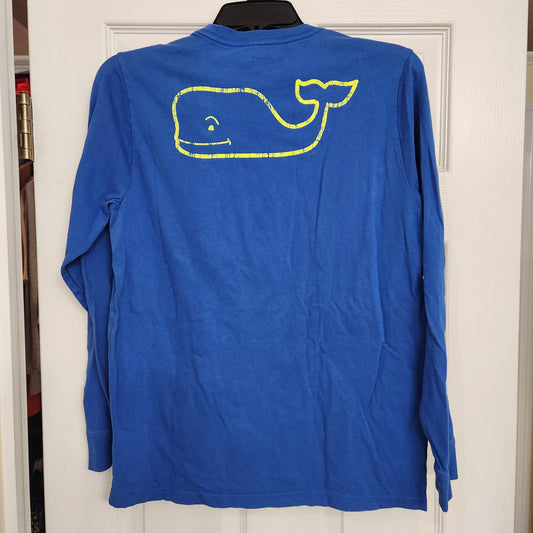 REDUCED #142 Vineyard Vines Sz 18 Long Sleeve Blue Logo Tee