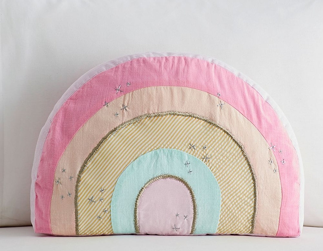 #142 Pottery Barn Kids Retro Rainbow Shaped Pillow
