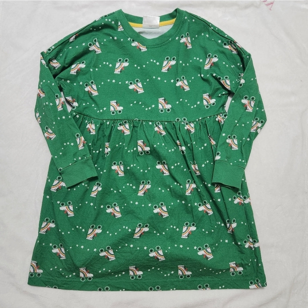 #142 Hanna Andersson 6/7 Roller Skate Sweatshirt Dress