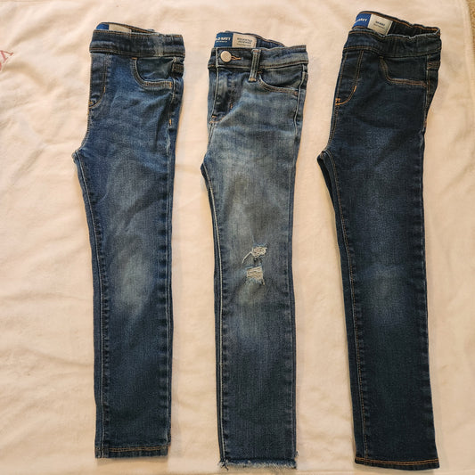 #142 Old Navy 5T Elastic Pull On Skinny Jeans Lot Of 3